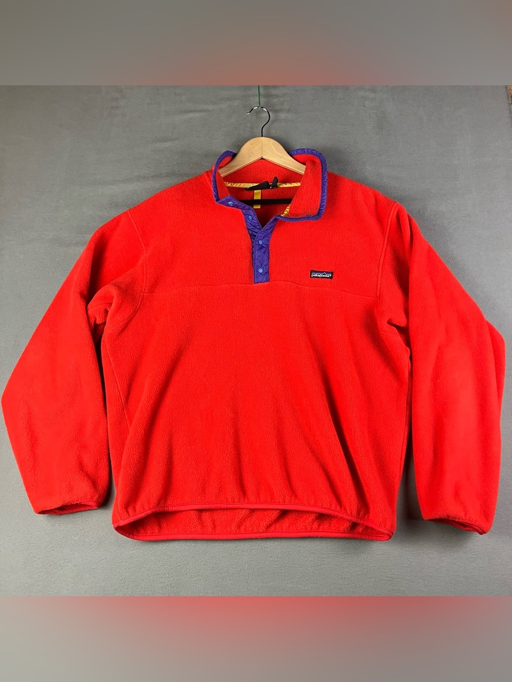Vintage Patagonia Synchilla T Snap Sweater Bright Red Size XL (Fits like a S/M).